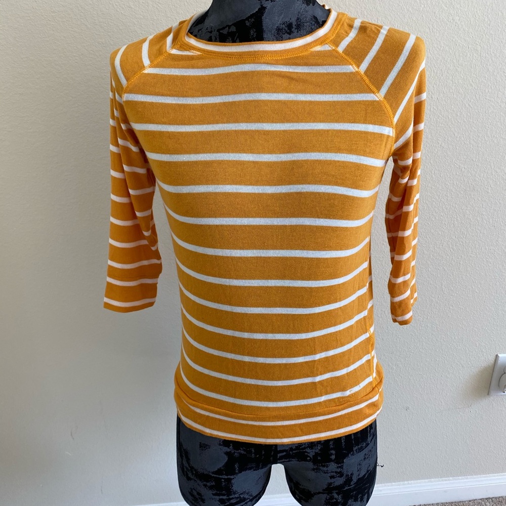 Mix by Hawthorn Orange Striped Shirt-Sz Sm